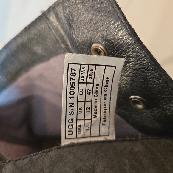 UGG Mens Rohnan Black Leather Waterproof Outdoor Lace Up Boots Size 13 - Picture 9 of 9